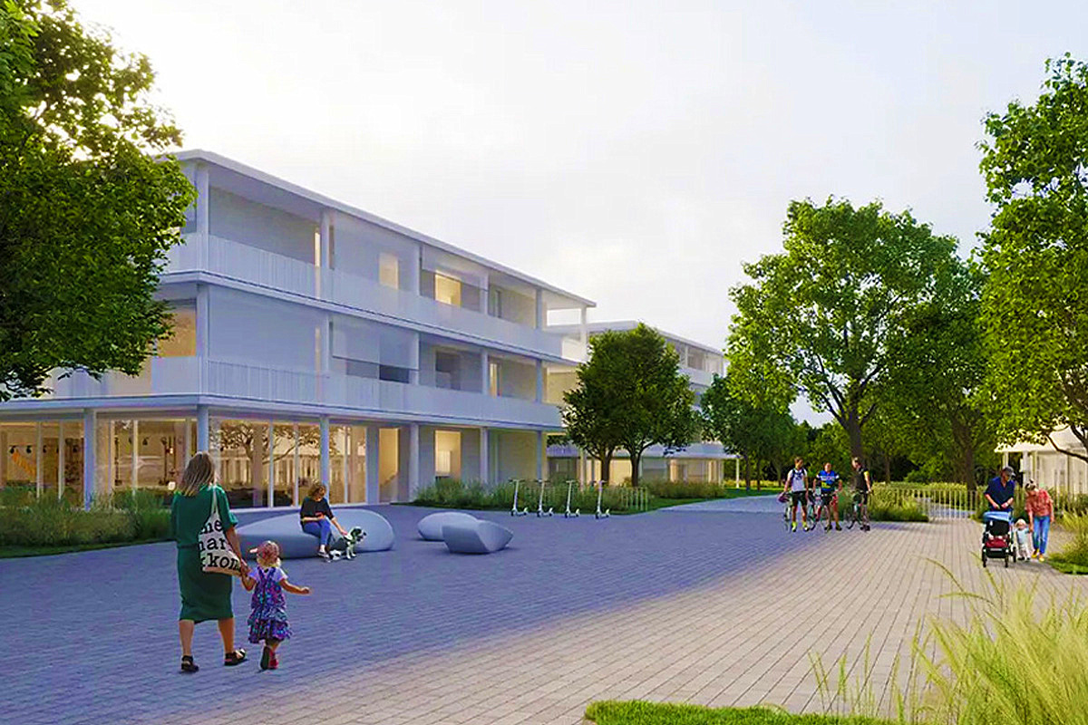 Balatonfüred – Fürdő utcai lakópark homlokzat
