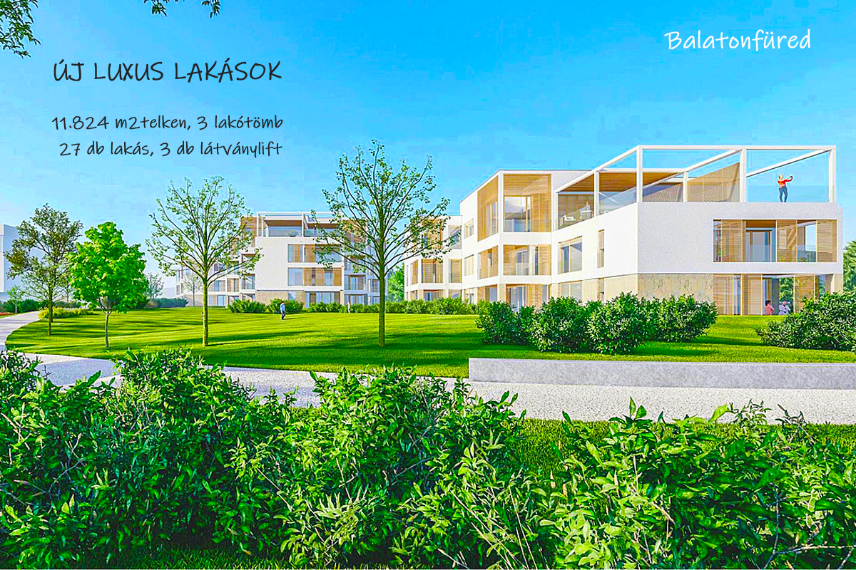 Balatonfüred – penthouse belső tér, nappali és étkező